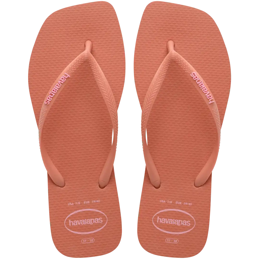 Women's Slim Square Logo Pop Up Flip Flops